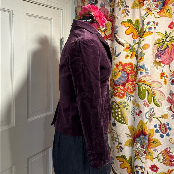 GAP Women's Deep Purple Velvet Blazer - Picture 2 of 5